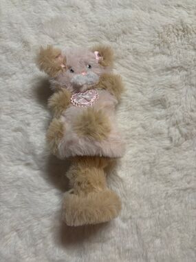 Handmade Lamp Plush Pink and Tan Faux Fur Decorative Accent - Home Art